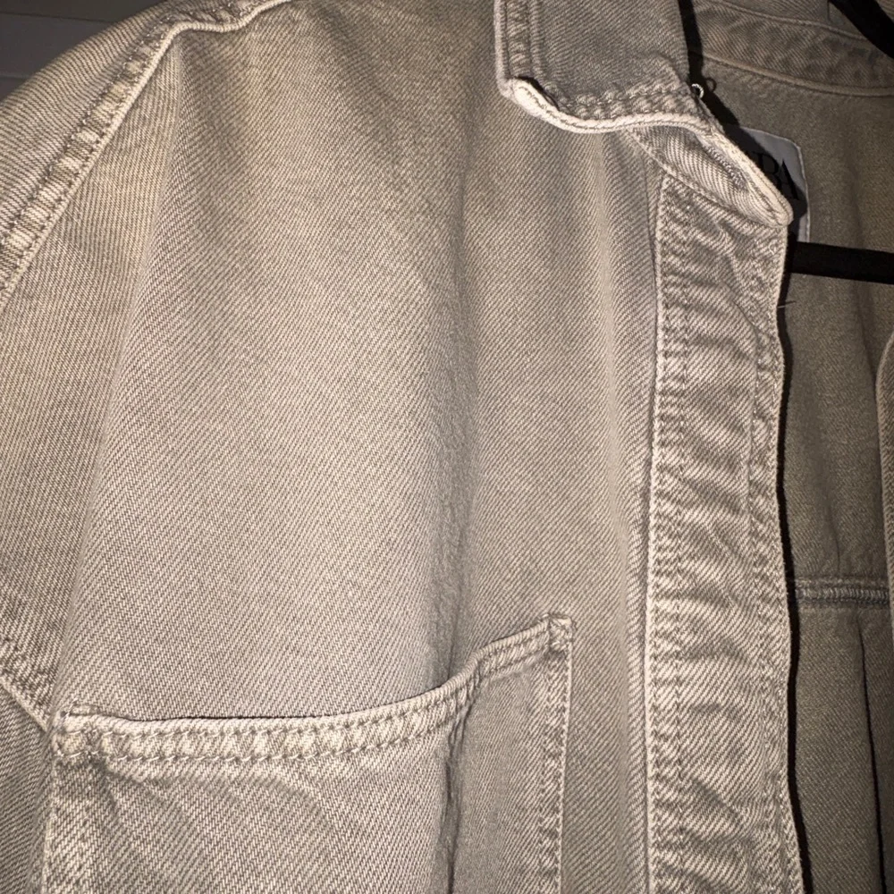 Zara Khaki Green denim Jacket - Picture 4 of 5